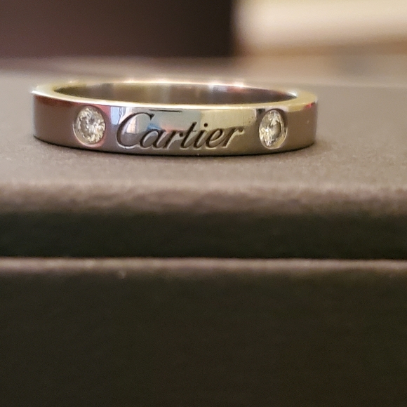 C de Cartier Wedding Band. Platinum and Diamonds, Size 51 (offers considered) - Picture 2 of 13